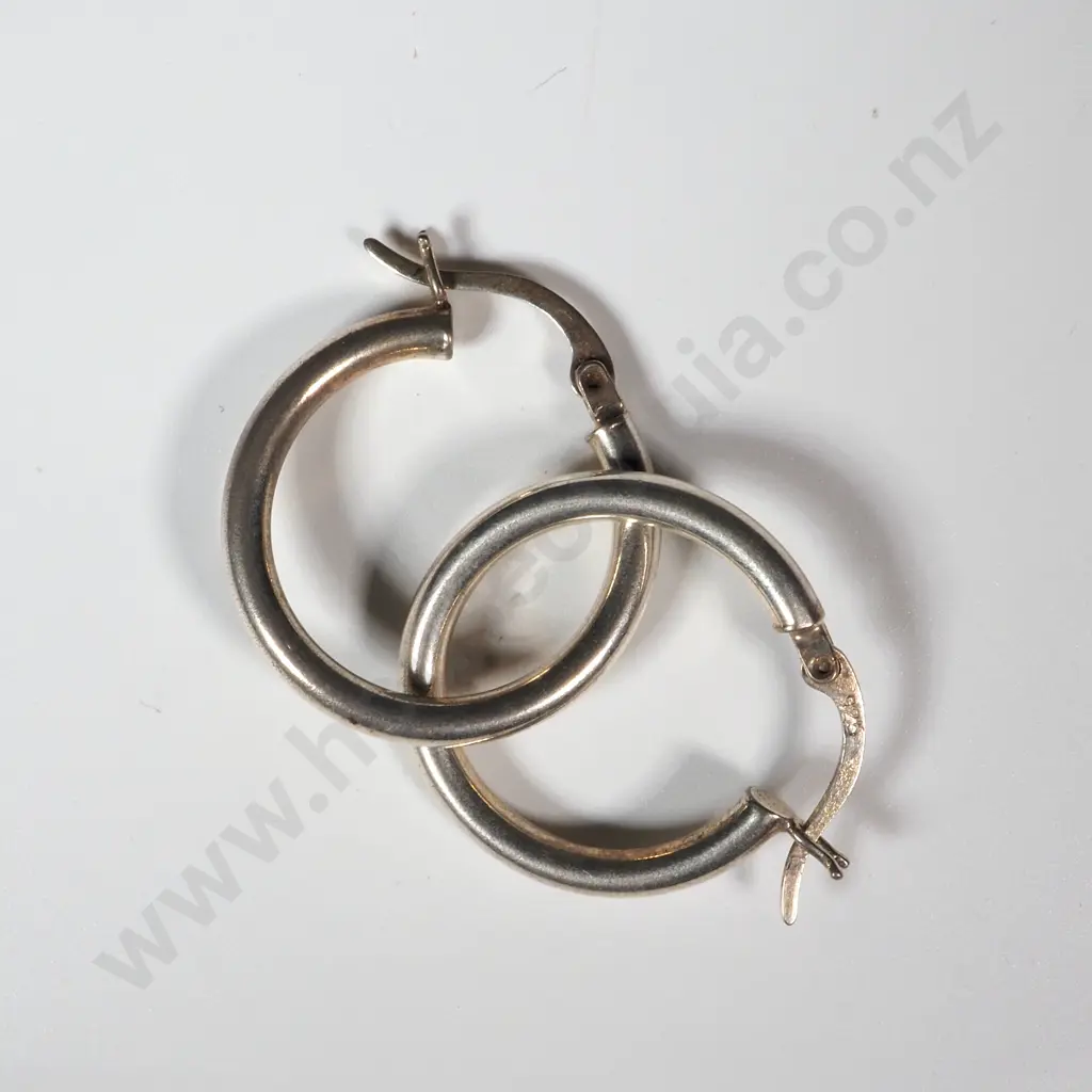 Pair Of Sterling Silver Hoop Earrings Image 1++