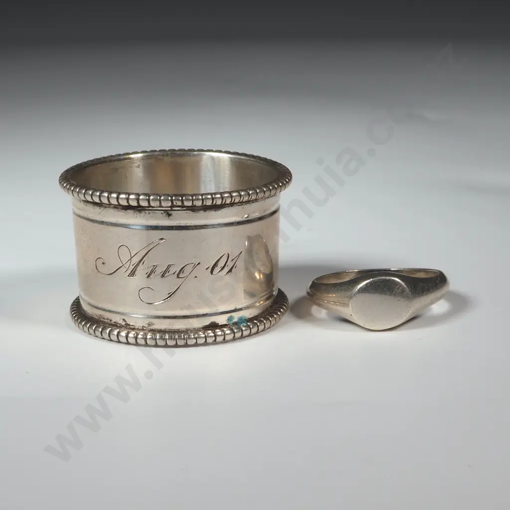 Two Sterling Silver Rings. One Extremely Wide & Large Image 1++