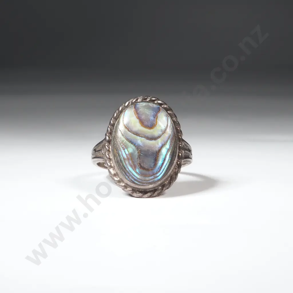 Sterling Silver Paua Shell Ring Image 1++