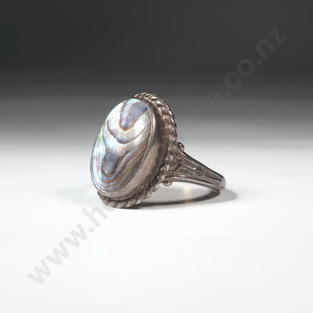 Sterling Silver Paua Shell Ring Image 1++