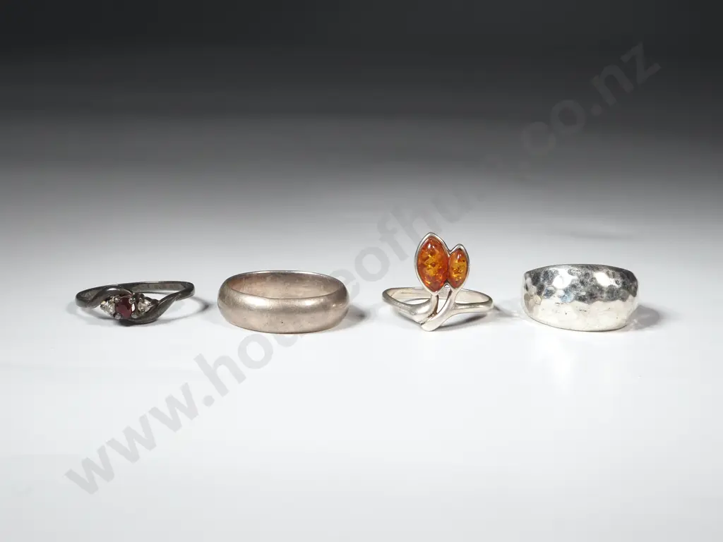 Four Sterling Silver Rings Image 1++