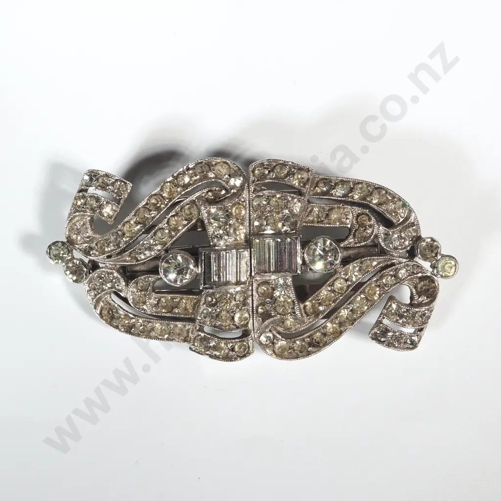 Art Deco Double Clip Paste Brooch By Ciro. Marked CP  Image 1++