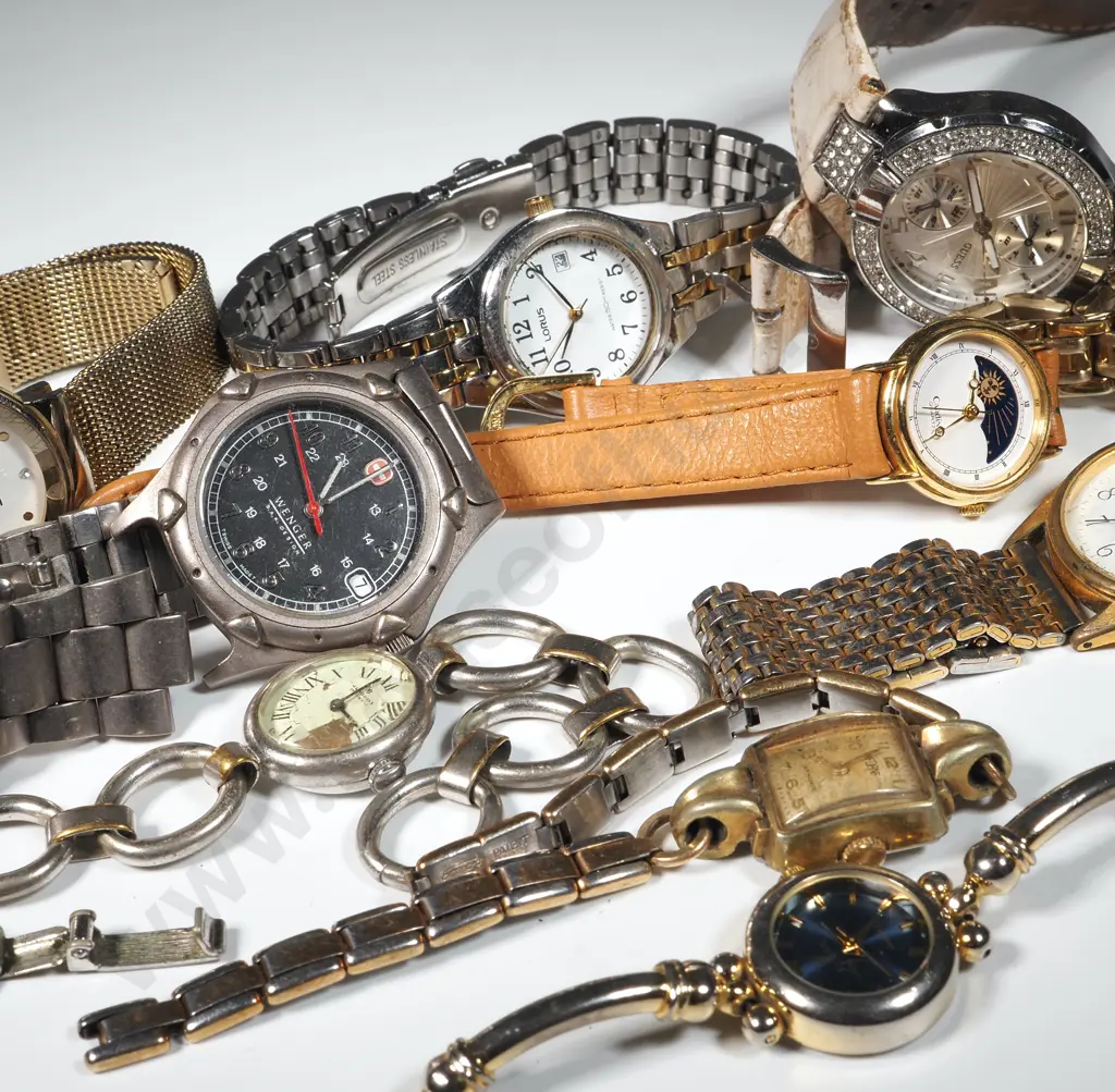 Mixed Lot Of NIne Mens Watches & A Services Pocket Watch  Image 1++