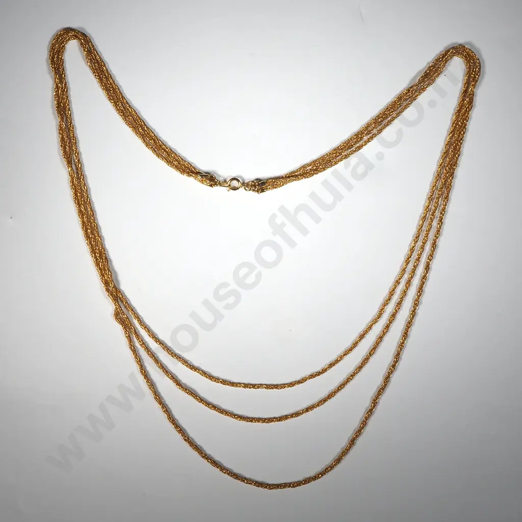 Triple Oroton Style Gold Coloured Chain. Image 1++