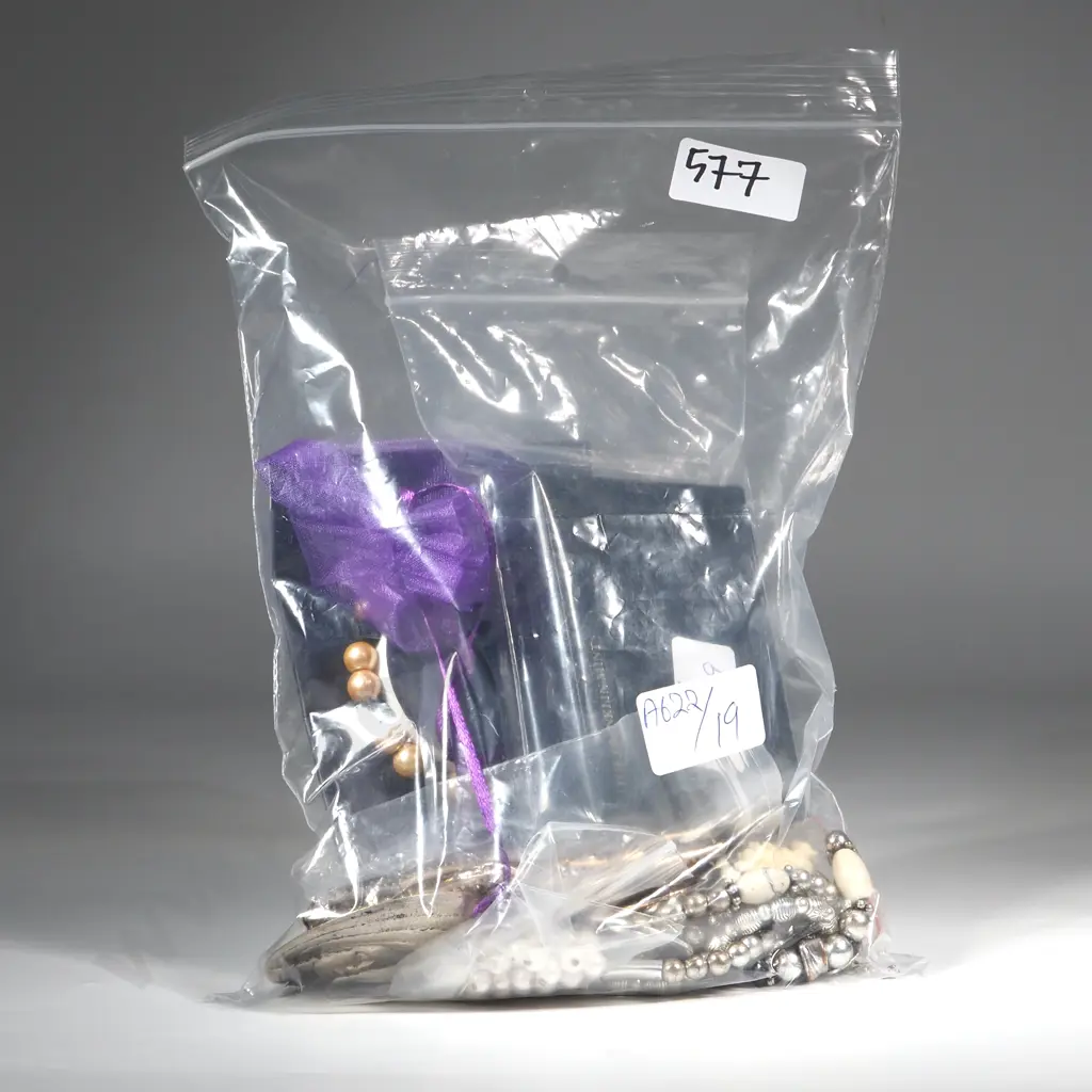 Lot of Costume Sapphire/Diamond Earrings, Two Pendants on Chains, Brooches & a Franklin Mint Teddy Bear Brooch. Image 1++