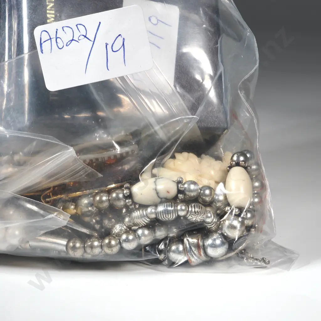 Lot of Costume Sapphire/Diamond Earrings, Two Pendants on Chains, Brooches & a Franklin Mint Teddy Bear Brooch. Image 1++