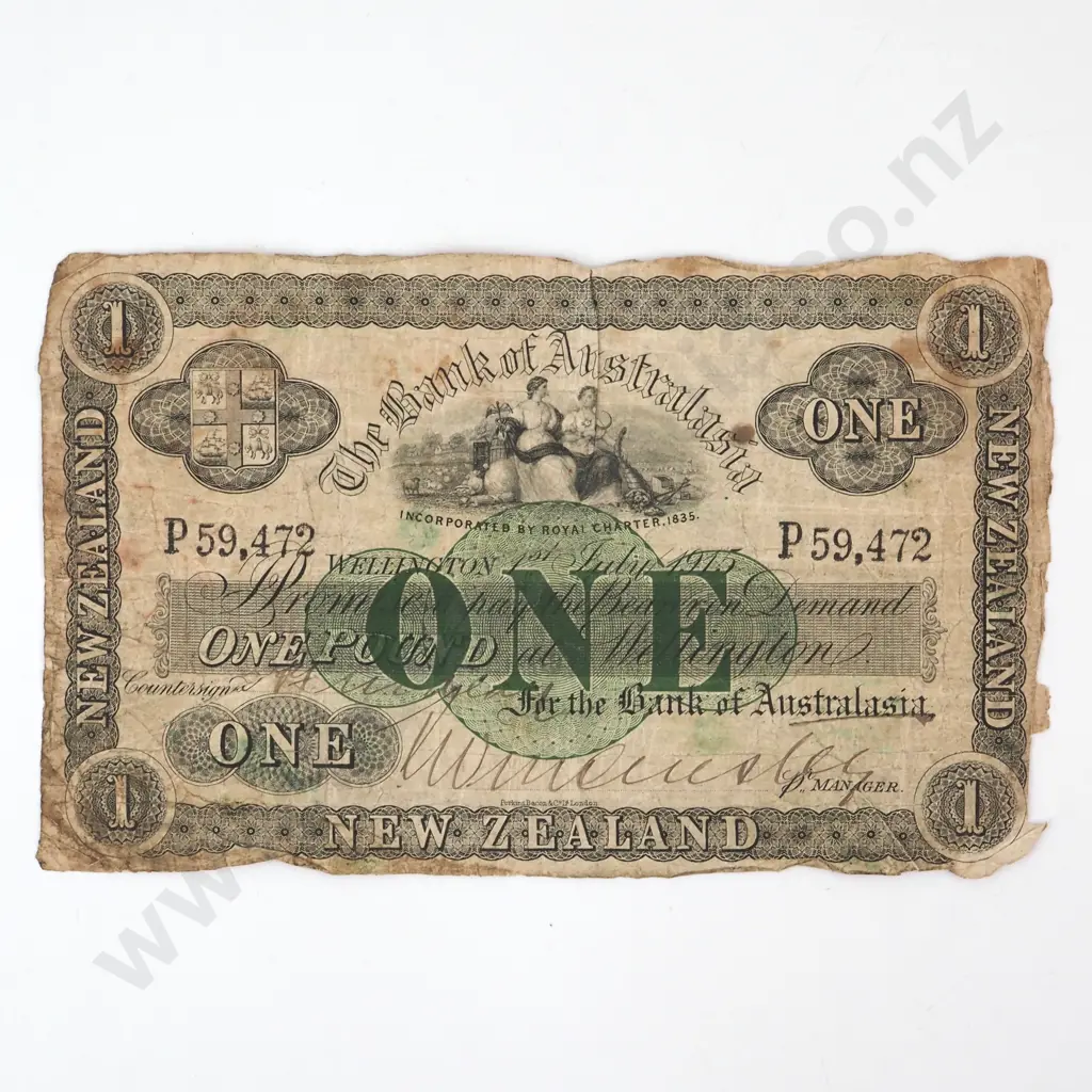 1915 Bank of Australasia One Pound Image 1++