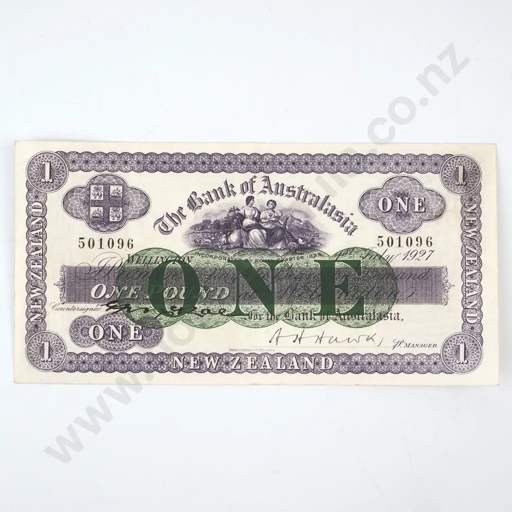 1927 Bank of Australasia One Pound Image 1++