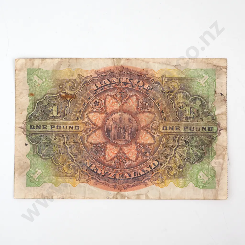 1916 Bank of New Zealand One Pound Image 1++