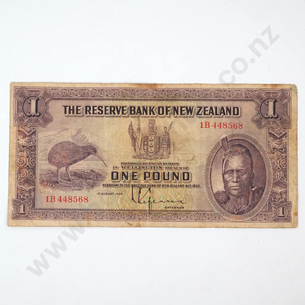 ONE POUND, SERIAL 1B 448 568, VERY GOOD, C.V. $150 Image 1++