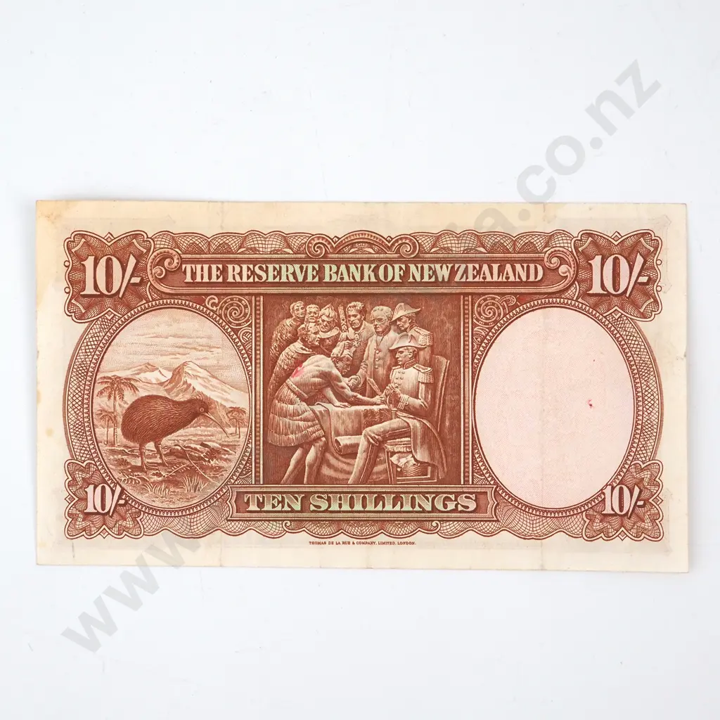 TEN SHILLINGS, HANNA SIGNATURE, SERIAL A OVER 0 342070 ( FIRST PREFIX OF TYPE ), VERY FINE, C.V. $500 Image 1++