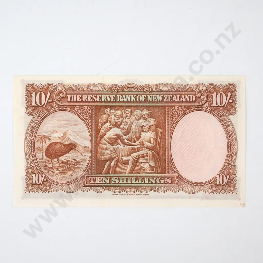 TEN SHILLINGS, FLEMING SIGNATURE, SERIAL 9B 336258, UNCIRCULATED, C.V. $175 Image 1++