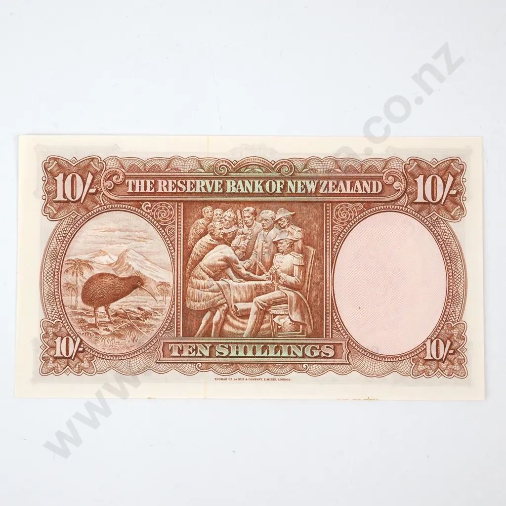 TEN SHILLINGS, FLEMING SIGNATURE, SERIAL 9K 653286, UNCIRCULATED, C.V. $175 Image 1++