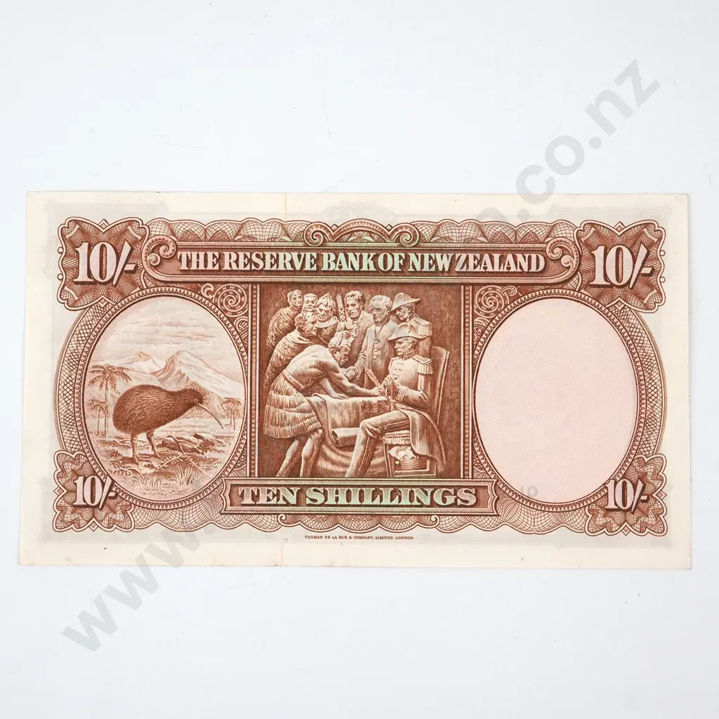 TEN SHILLINGS, FLEMING SIGNATURE, SERIAL 9L 564279 ( LAST PREFIX OF SIGNATURE ), VERY FINE, ALMOST UNCIRCULATED, C.V. $2 Image 1++