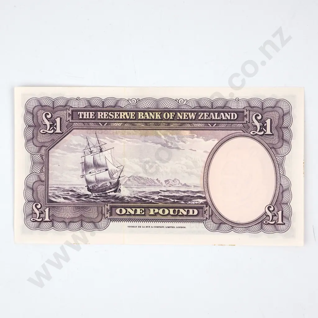 ONE POUND, FLEMING SIGNATURE, SERIAL 296 408665, UNCIRCULATED, C.V. $175 Image 1++
