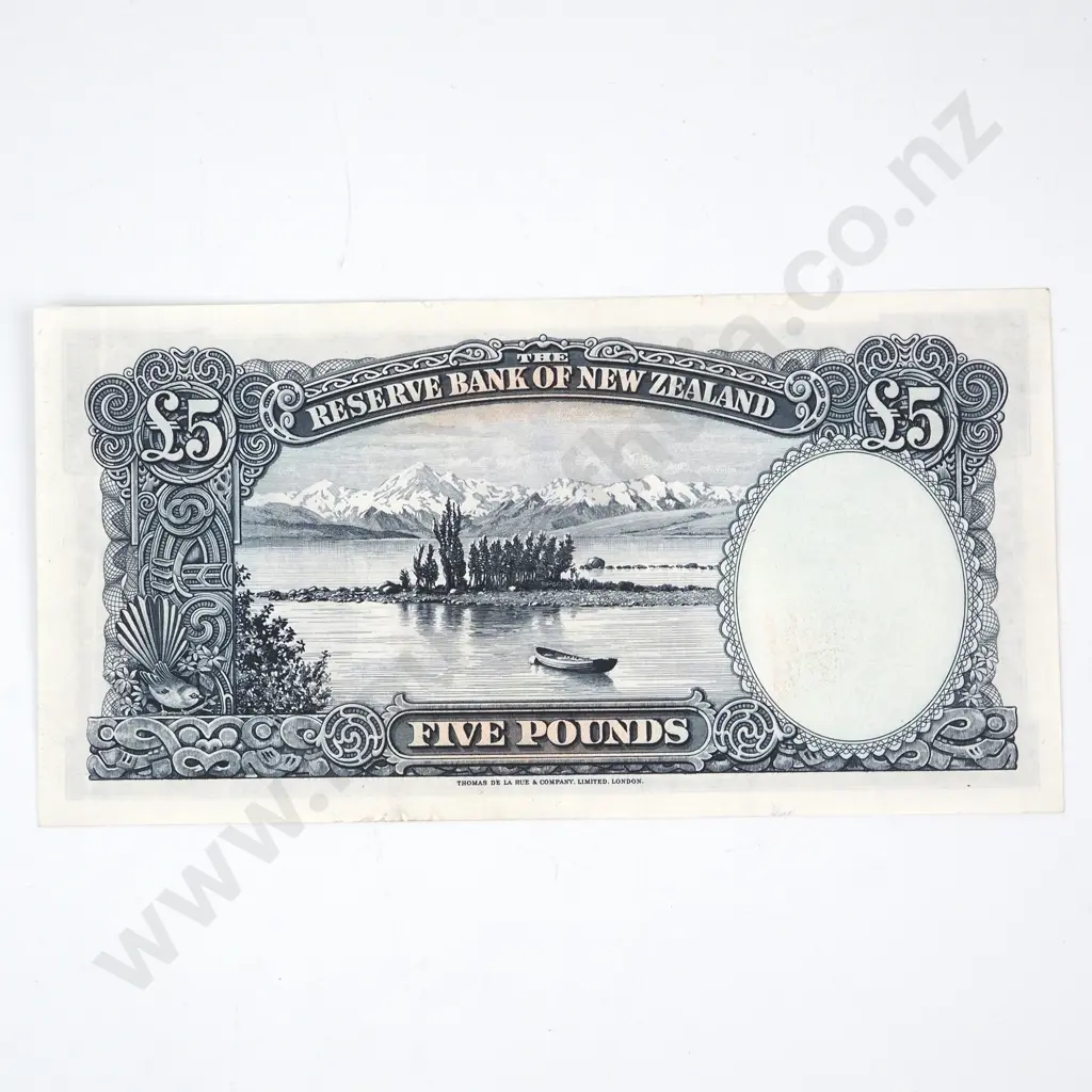 FIVE POUNDS, WILSON SIGNATURE, SERIAL 5 OVER Y 034784 ( LAST PREFIX OF TYPE ), ALMOST UNCIRCULATED, C.V. $1200 Image 1++