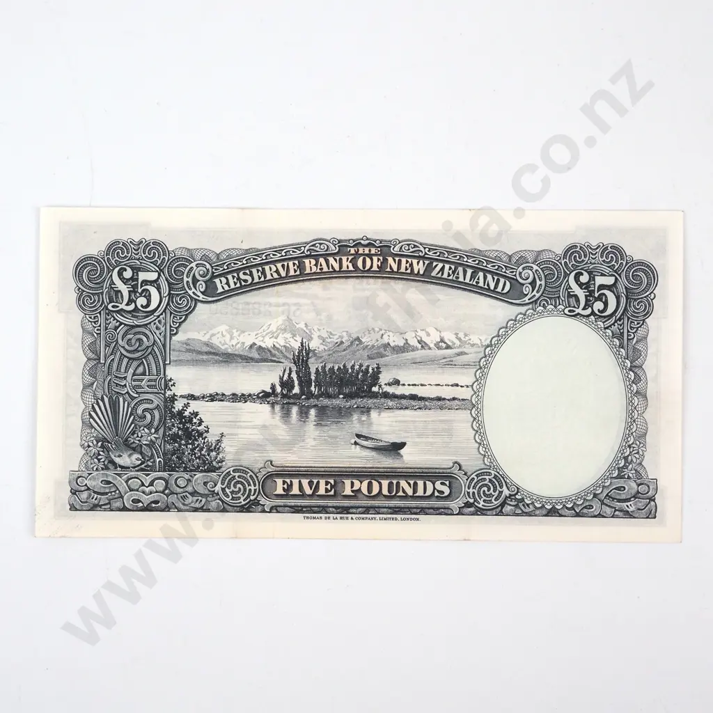 FIVE POUNDS, FLEMING SIGNATURE, SERIAL S6 288850, UNCIRCULATED C.V. $500 Image 1++