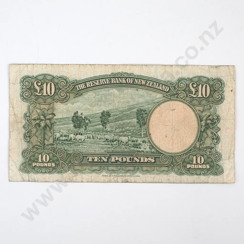 TEN POUNDS, WILSON SIGNATURE, SERIAL 5 OVER F 564420 ( LAST PREFIX OF TYPE ), VERY GOOD, C.V. $230 Image 1++