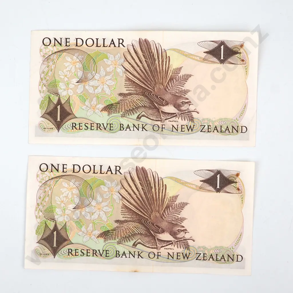 CONSECUTIVELY NUMBERED PAIR WILKS SIGNATURE, SERIALS 6C 284751 / 2, EXTREMELY FINE BUT WITH TWO RUSTED STAPLE HOLES Image 1++