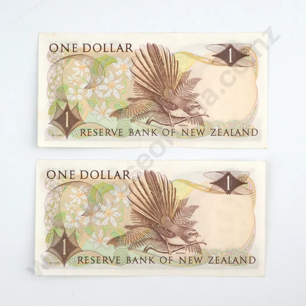 CONSECUTIVELY NUMBERED PAIR WILKS SIGNATURE, SERIALS 8J 798275 / 6, ALMOST UNCIRCULATED, C.V. $80 Image 1++