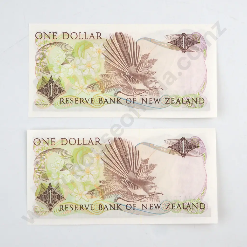 CONSECUTIVELY NUMBERED PAIR HARDIE TYPE 2 SIGNATURE, SERIALS AAA 002430 / 1 ( FIRST PREFIX OF SIGNATURE ), UNCIRCULATED, C.V. $40 Image 1++