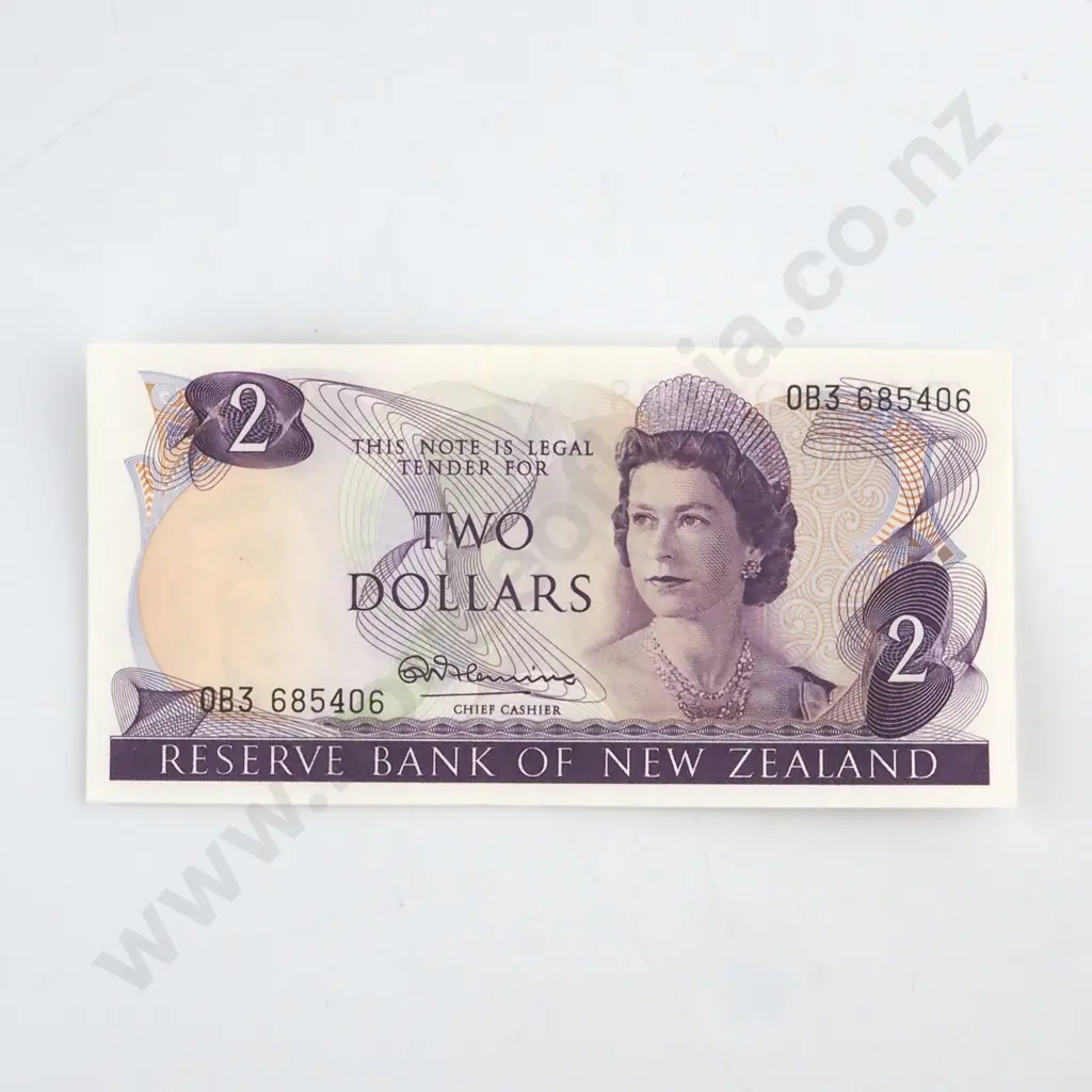 FLEMING SIGNATURE, SERIAL 0B3 685406,  ALMOST UNCIRCULATED, C.V. $70 Image 1++