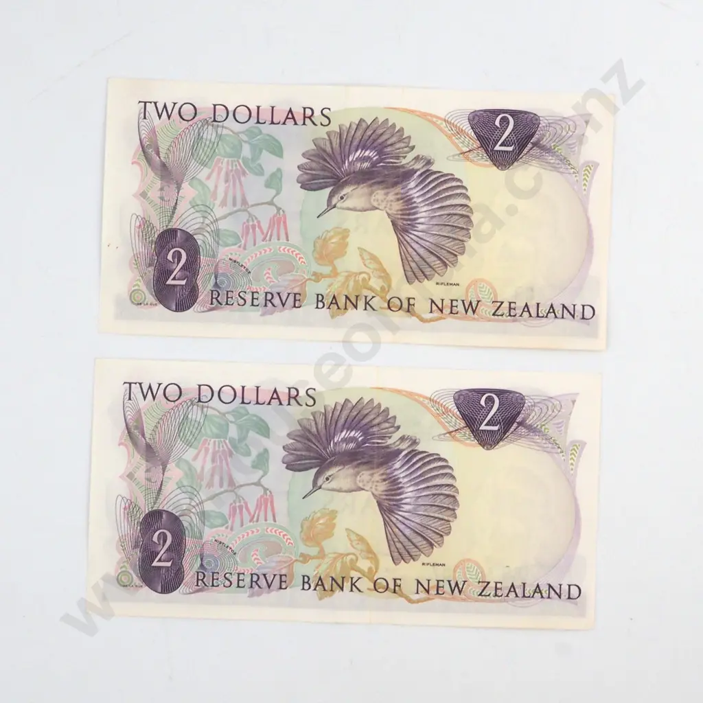 CONSECUTIVELY NUMBERED PAIR WILKS SIGNATURE, SERIALS 1C9 398057 / 8, EXTREMELY FINE, C.V. $60 Image 1++