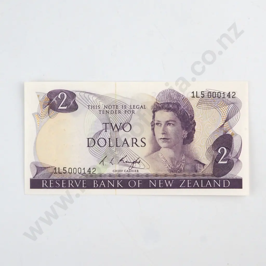 KNIGHT SIGNATURE, SERIAL 1L5 000142 ( LOW NUMBER ) ( FIRST PREFIX OF SIGNATURE ), UNCIRCULATED, C.V. $140 Image 1++
