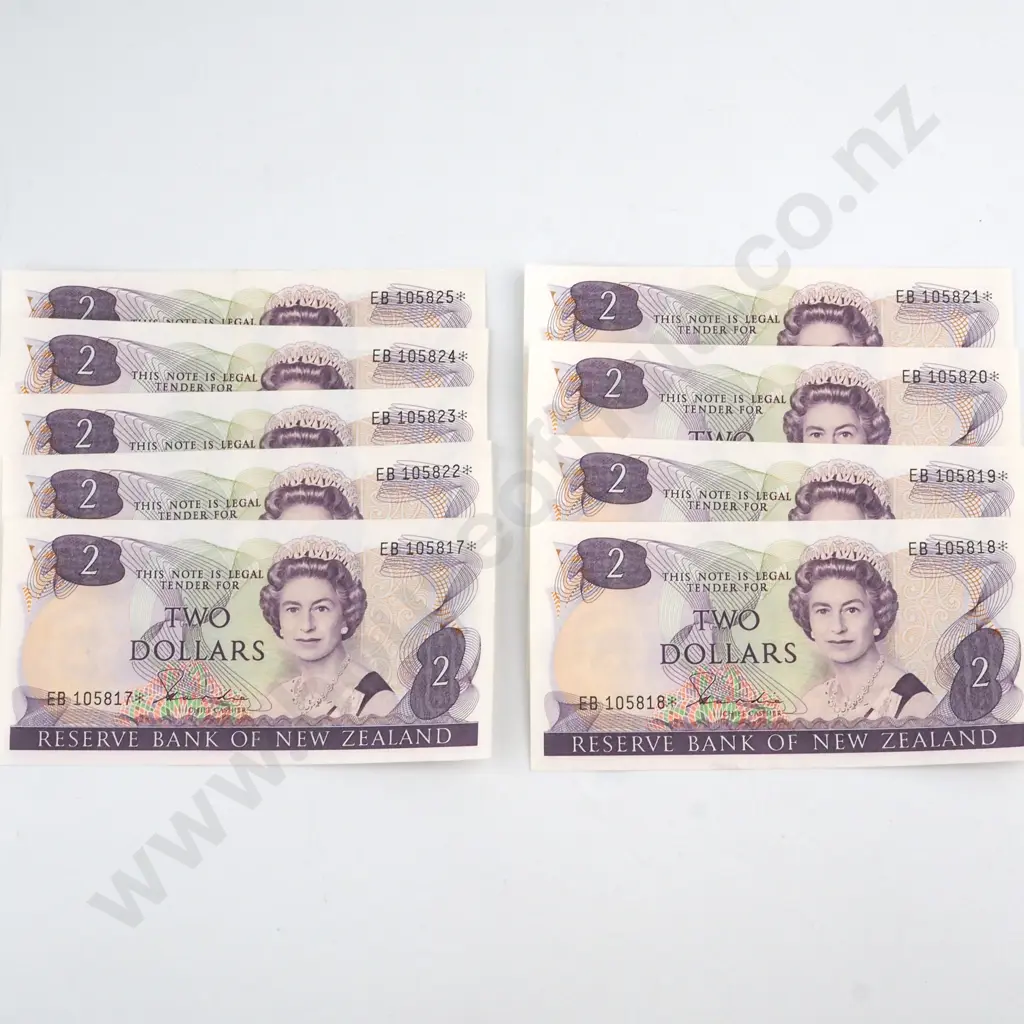 9 X CONSECUTIVELY NUMBERED HARDIE TYPE 2 SIGNATURE, SERIALS EB 105817* TO EB105825, ALMOST UNCIRCULATED, C.V. $270 Image 1++