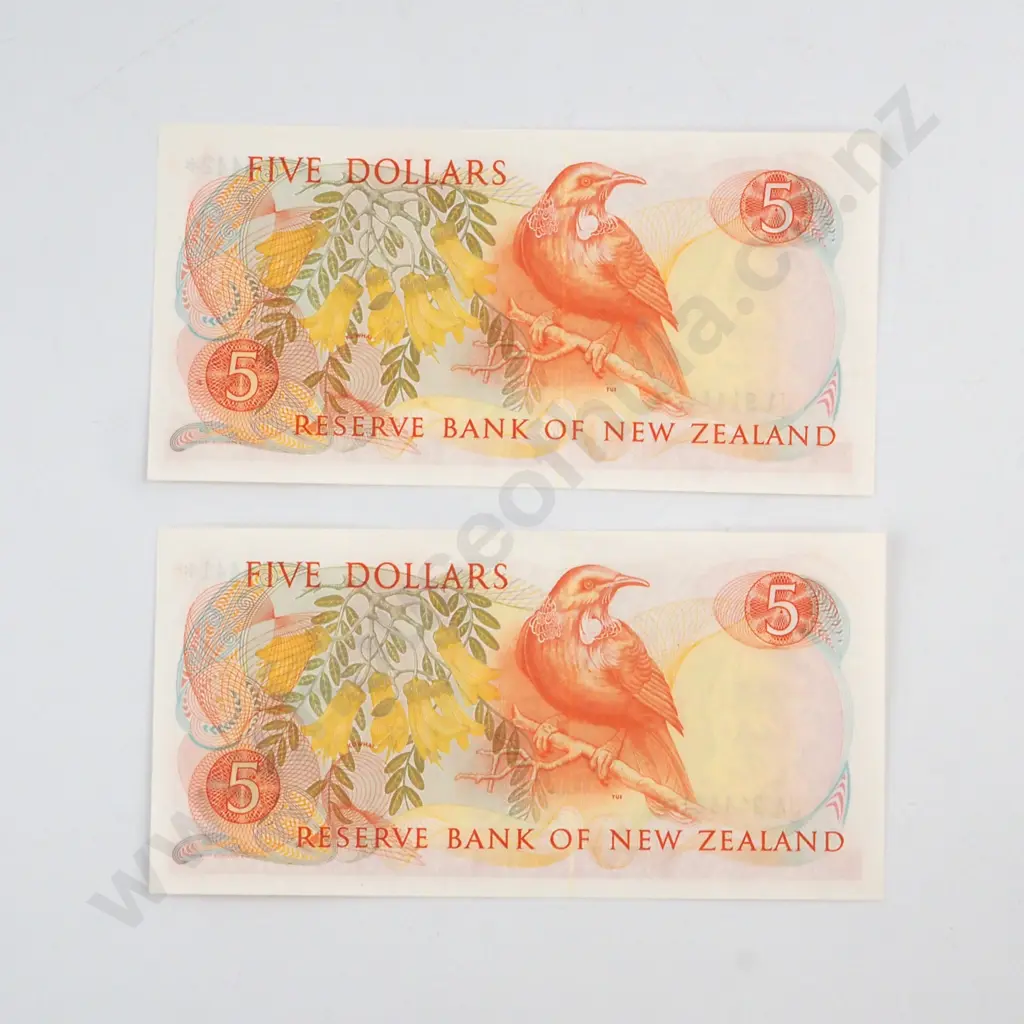 CONSECUTIVELY NUMBERED PAIR RUSSELL SIGNATURE, SERIALS  JA 914441* 2*, UNCIRCULATED, C.V. $130 Image 1++