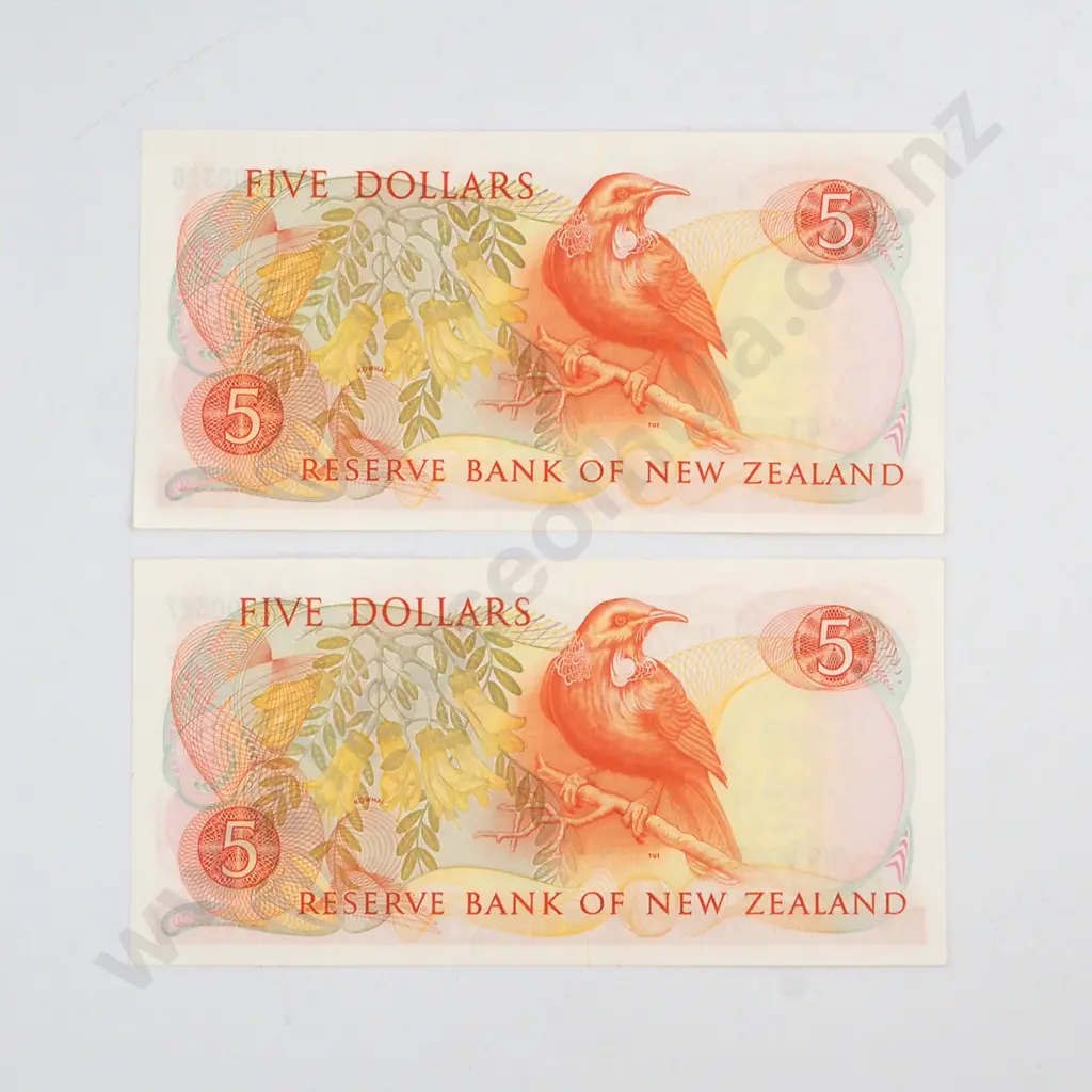 CONSECUTIVELY NUMBERED PAIR BRASH SIGNATURE, SERIALS  JHG 000326 / 7 ( LOW NUMBER )  ( FIRST PREFIX OF SIGNATURE ), UNCIRCULATED, C.V. $100 Image 1++
