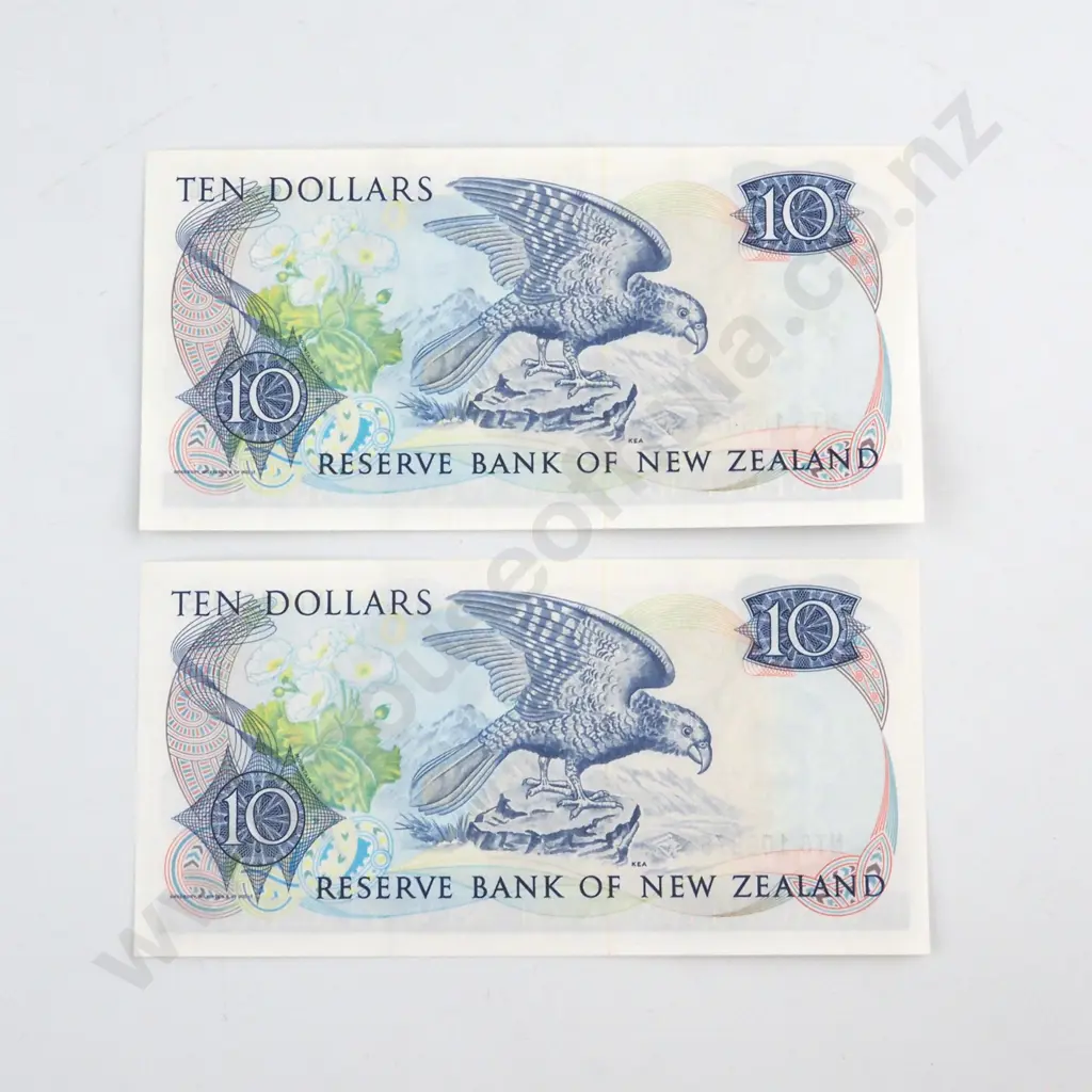 CONSECUTIVELY NUMBERED PAIR RUSSELL SIGNATURE, SERIALS NTG 106875 / 6, UNCIRCULATED, C.V. $180 Image 1++