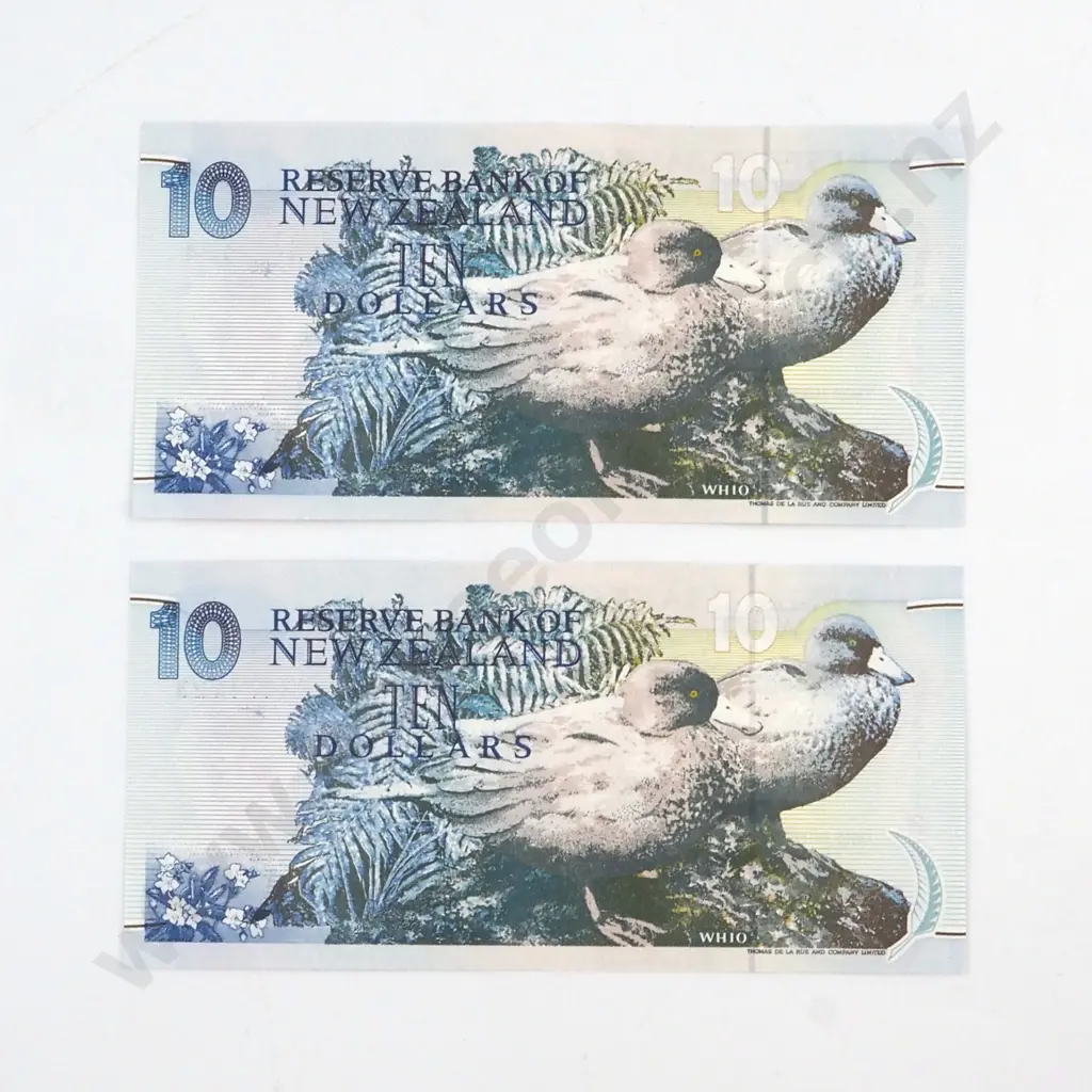 CONSECUTIVELY NUMBERED PAIR  BRASH SIGNATURE TYPE V, SERIALS EX 471123 / 4  ( LAST PREFIX OF TYPE ), UNCIRCULATED, C.V. $400 Image 1++