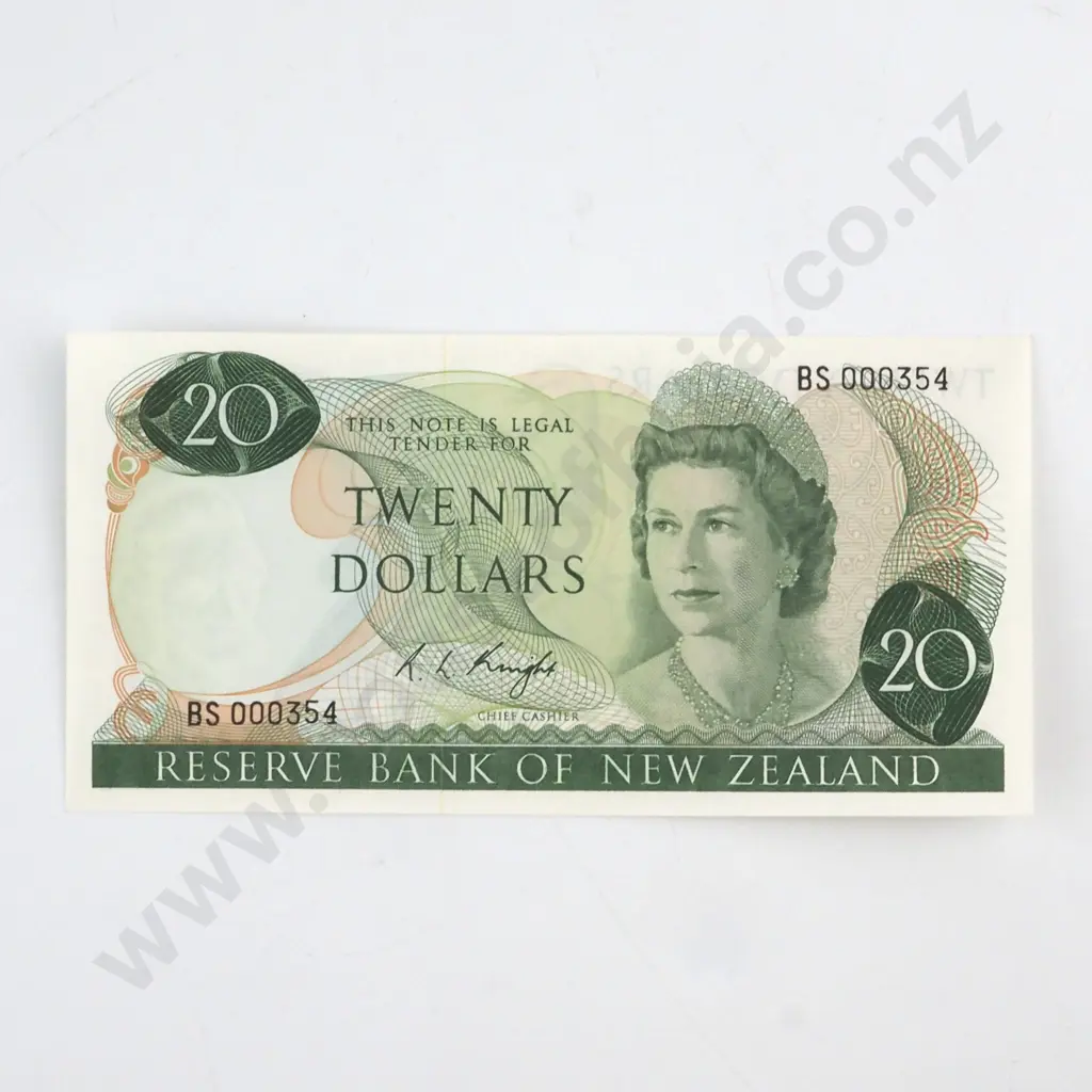 KNIGHT SIGNATURE, SERIAL BS 000354 ( LOW NUMBER ) ( FIRST PREFIX OF SIGNATURE ), UNCIRCULATED, C.V. $600 Image 1++