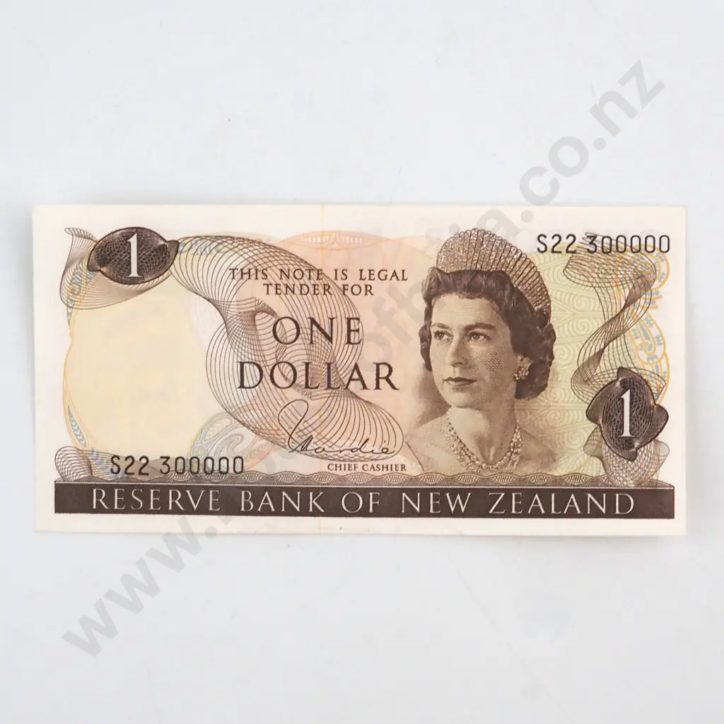 ONE DOLLAR HARDIE TYPE 1  SIGNATURE, SERIAL S22 300000 ( NEAR SOLID NUMBER ), UNCIRCULATED Image 1++