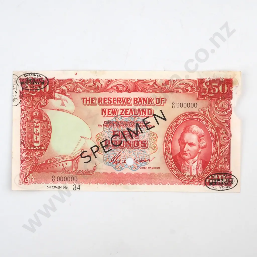 Fifty Pounds Wilson Specimen, Serial O/U 000000: Specimen No 34 Lower Left - Tear on Right Side Image 1++