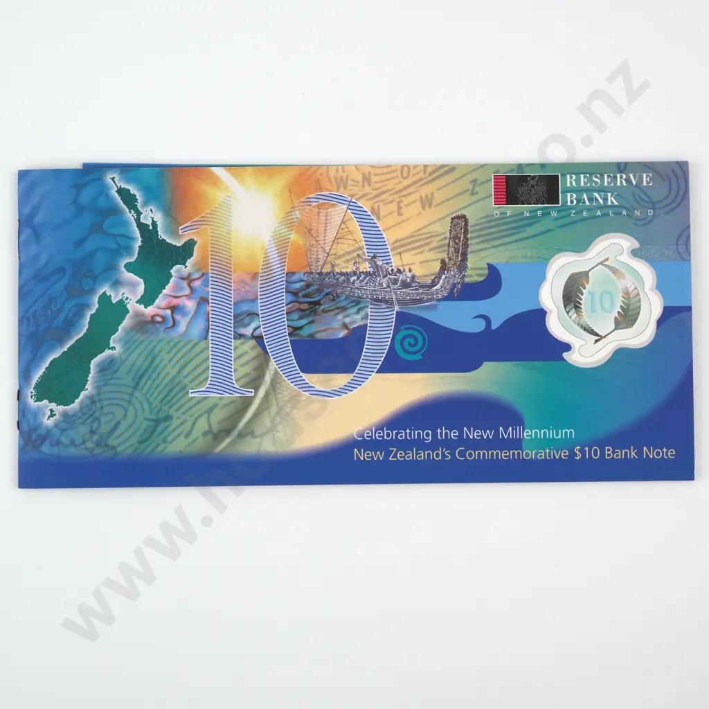 2000 $10 NOTE, BRASH TYPE VII SIGNATURE, RED SERIALS IN BOOKLET, C.V. $90 Image 1++