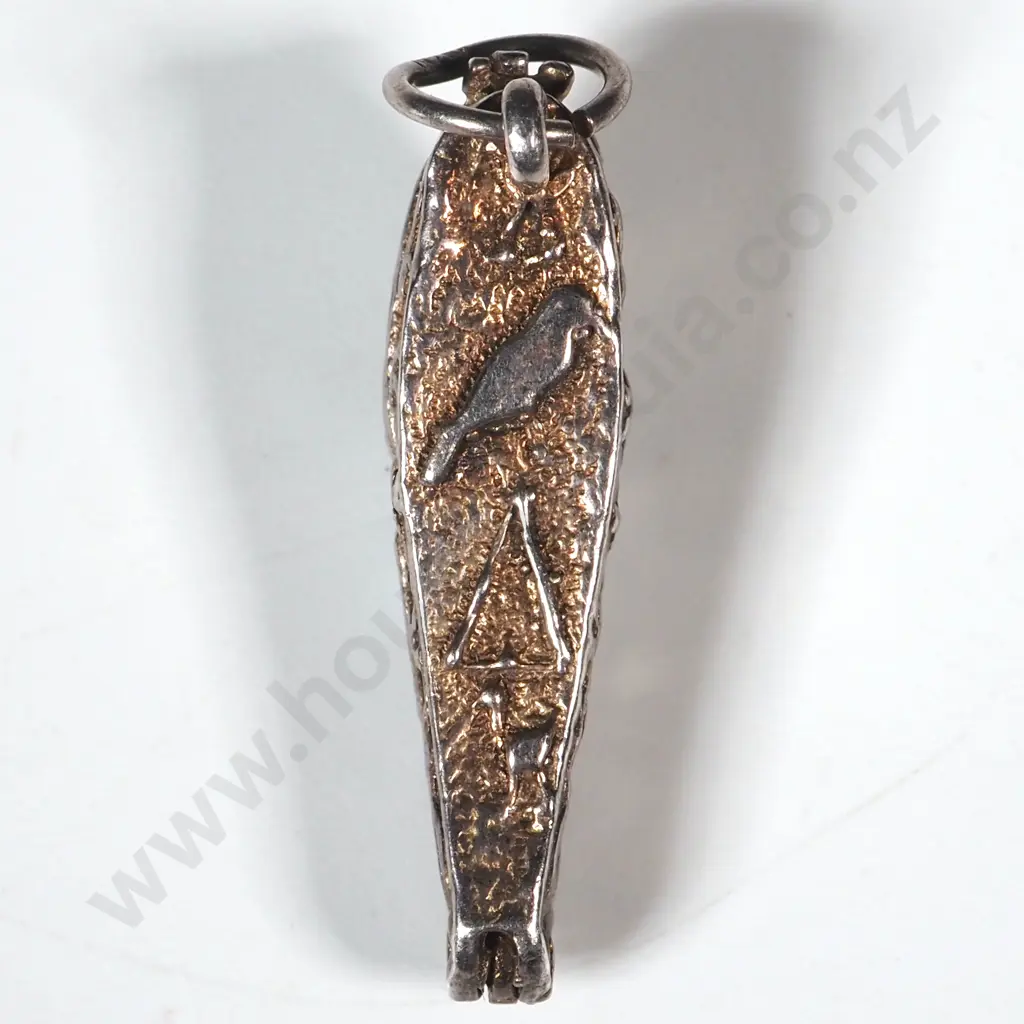 Sterling Silver Egyptian Mummy in Sarcophagus Pendant Image 1++