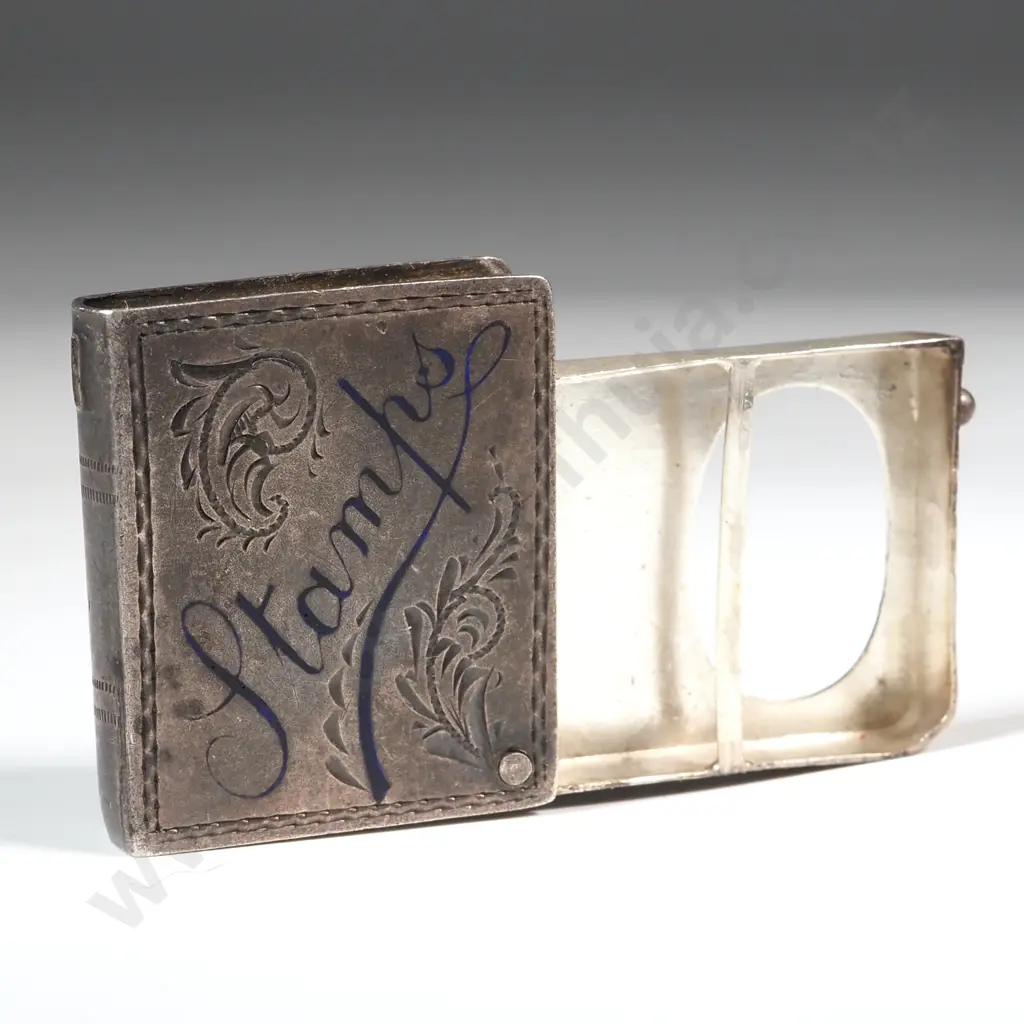 Sterling Silver Antique Stamp Holder w English Hallmarks Image 1++