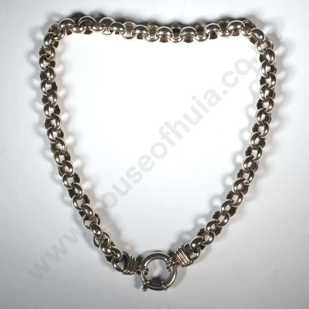 Impressive Sterling Silver Belcher Necklace Image 1++