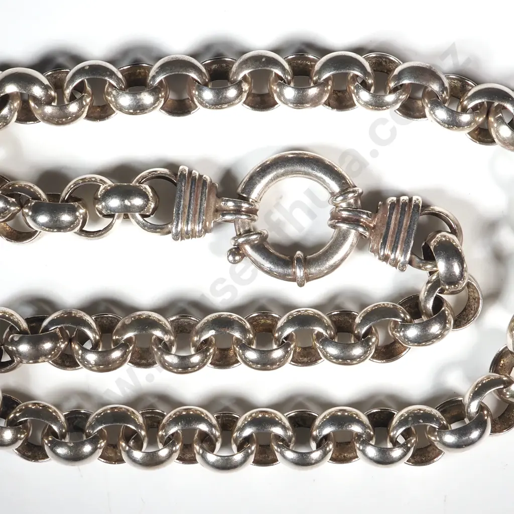 Impressive Sterling Silver Belcher Necklace Image 1++