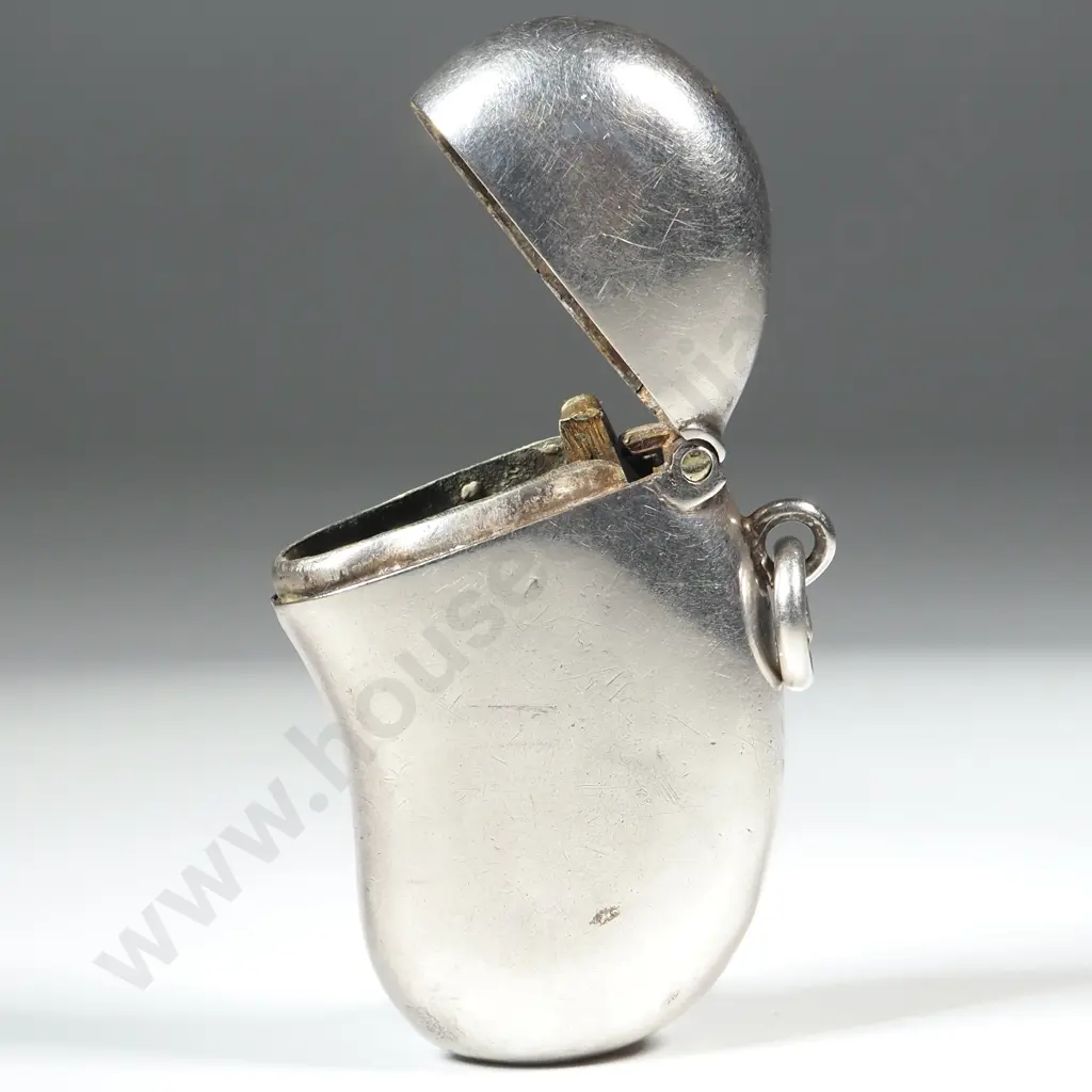 Sterling Silver Engraved Bean Vesta Image 1++