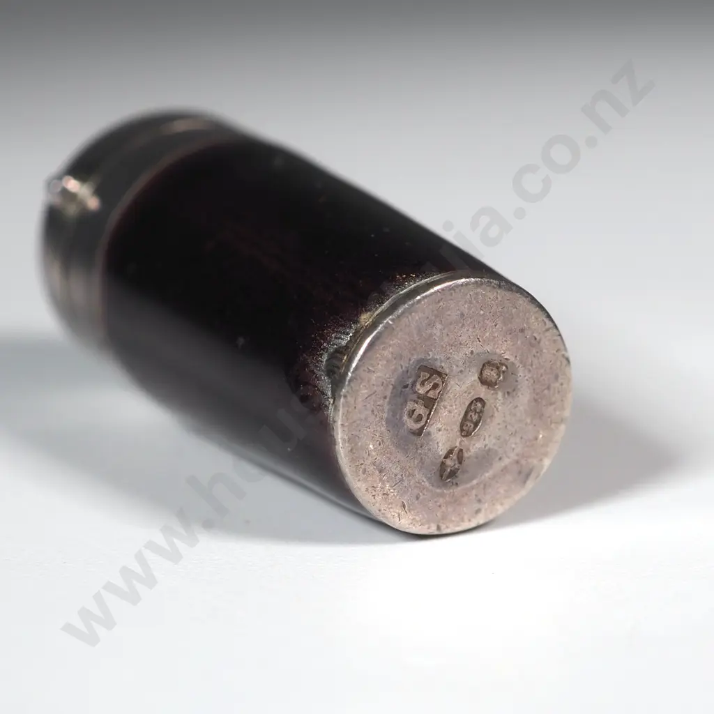 Sterling Silver Engine Turned Enamel Portable Cigarette Holder in Case A/F - Some Enamel Loss Image 1++