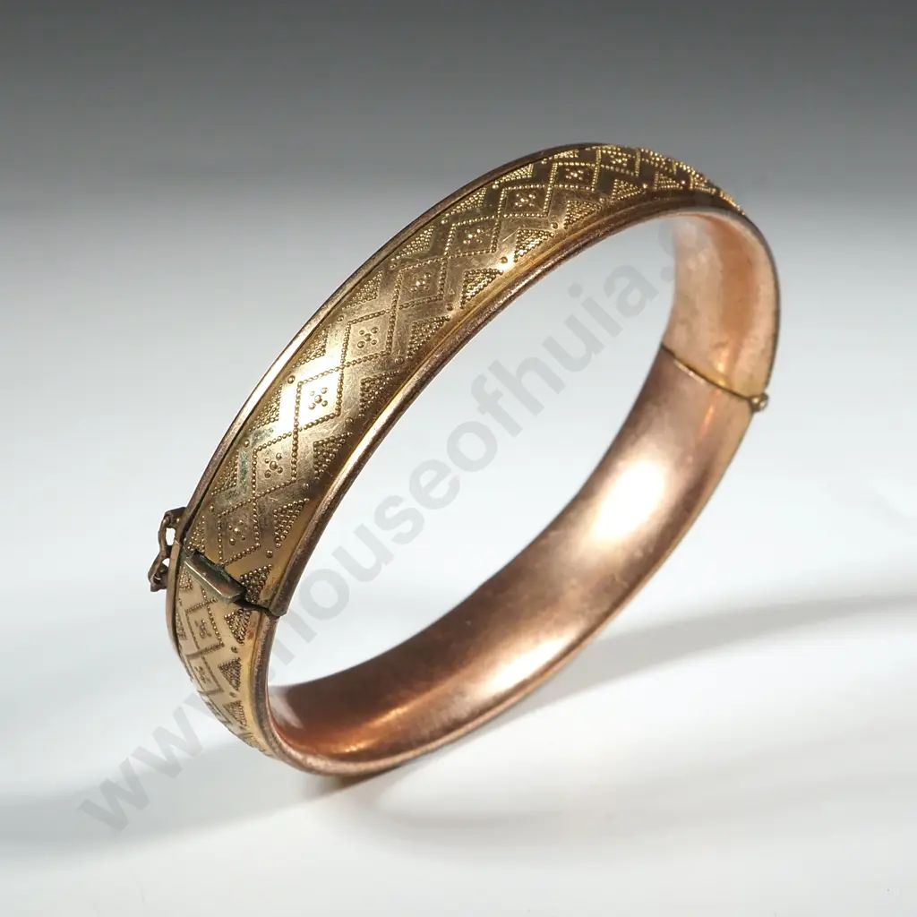 Vintage Rolled Gold Hinged Bracelet Image 1++