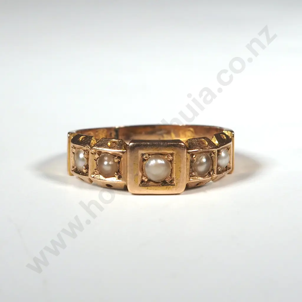 Antique 15ct Gold Seedpearl Ring Image 1++