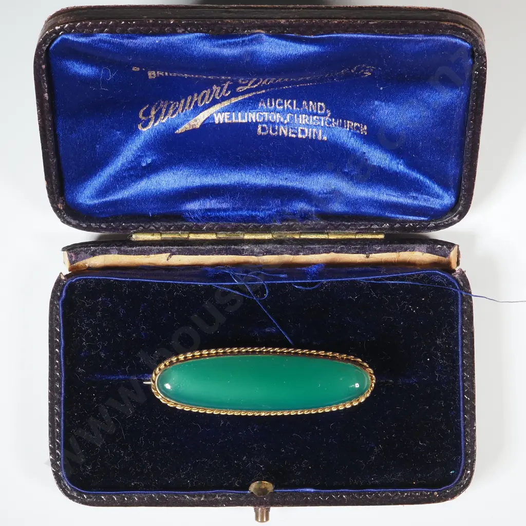 Exceptional Colonial Chyrsobel & 9ct Gold Brooch in Period Stewart Dawsons New Zealand Box Image 1++