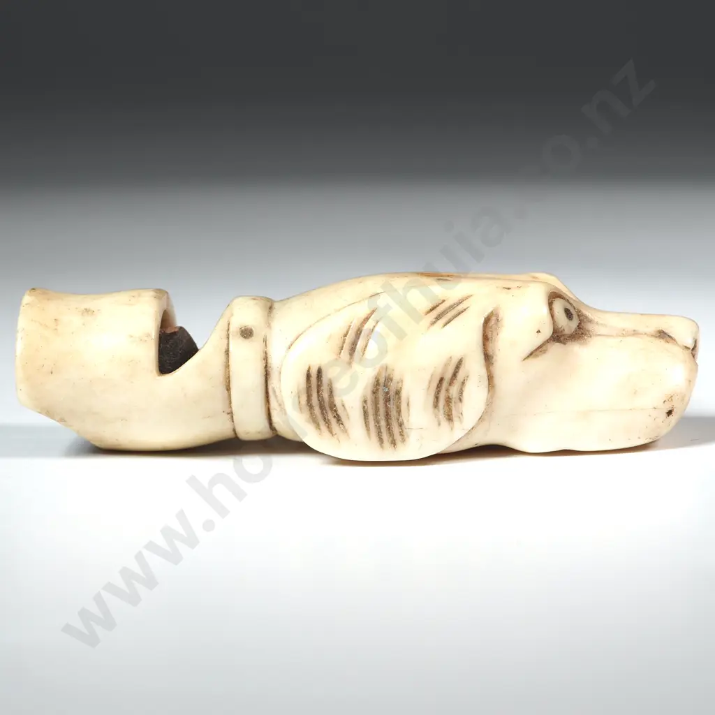 Antique Carved Bone Dog Whistle Image 1++