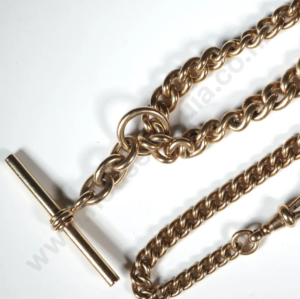 Substantial 9ct Gold Fob Chain - Mason Carter Image 1++