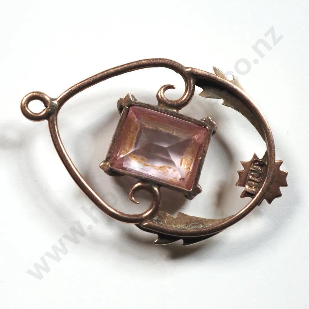 Edwardian two colour gold amethyst pendant Image 1++