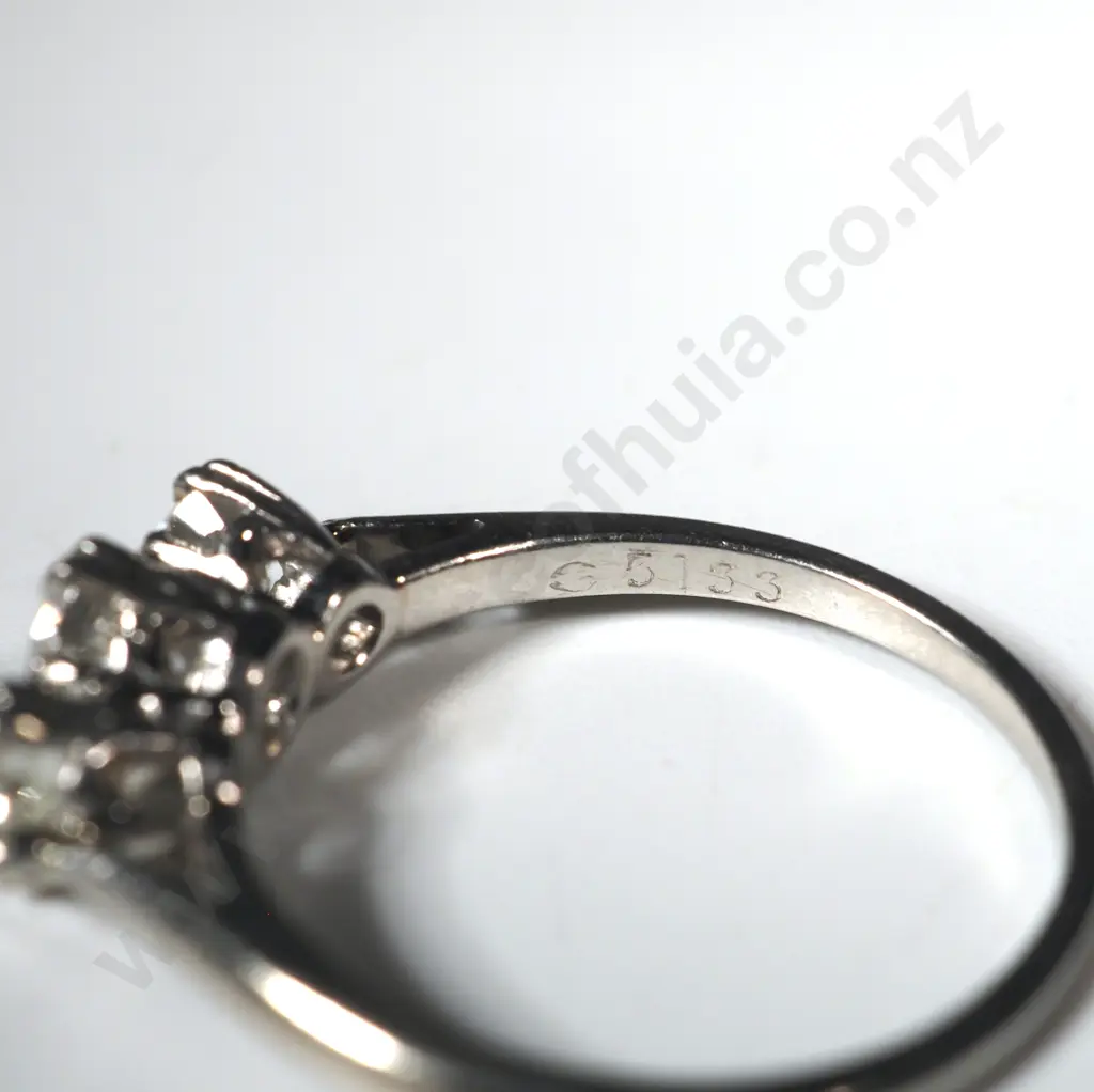 Platinum Three Stone Diamond Ring - Valued at $2,890.00 Image 1++